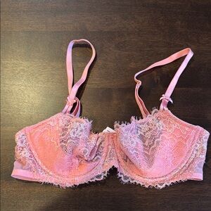 Elegant Pink Lace Bra